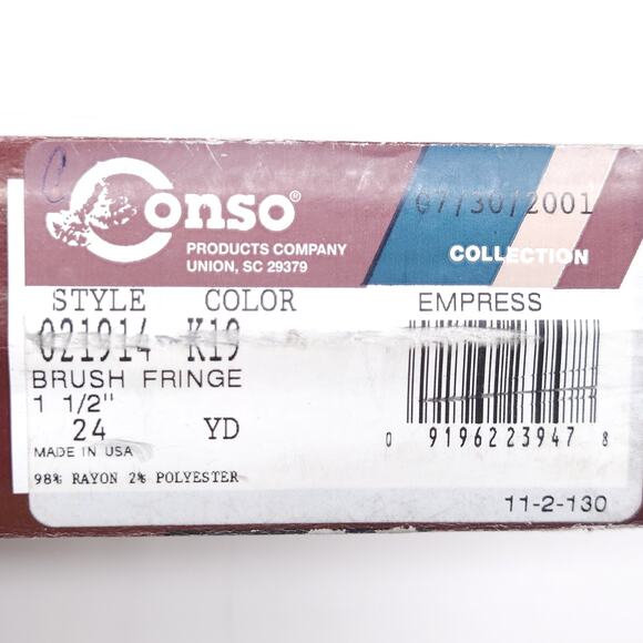 Vtg Conso Brush Fringe Trim 1.5" Empress Rust Sewing Drapery Upholstery 6yds - Picture 3 of 5